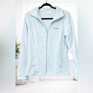 Columbia Women's Soft Outdoor Layer Mint Green Full Zip Fleece Jacket | M | GUC
